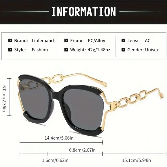 Luxurious Green and Gold Oversized High Quality Sunglasses - Picture 3 of 5